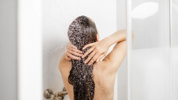 Woman Washing Hair.