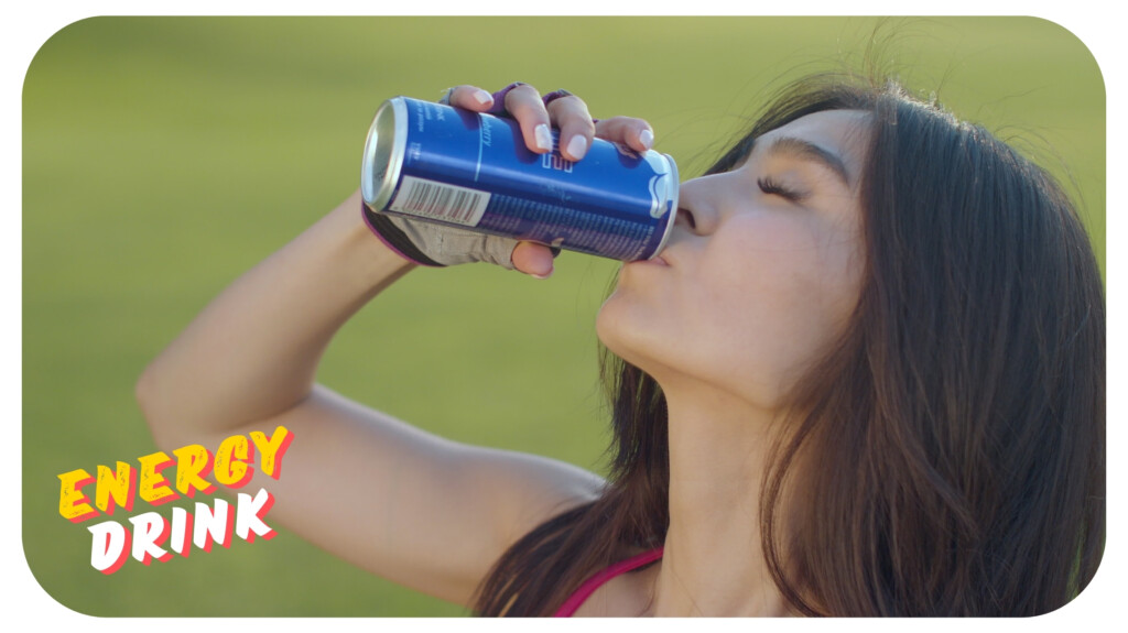 girl drinking energy drink