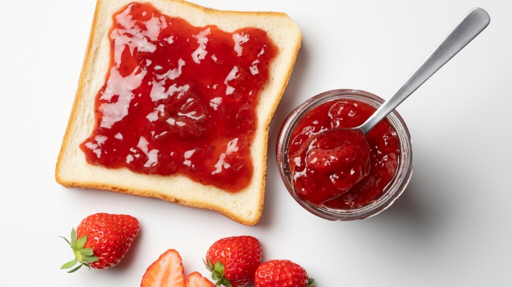 White Bread with jam.