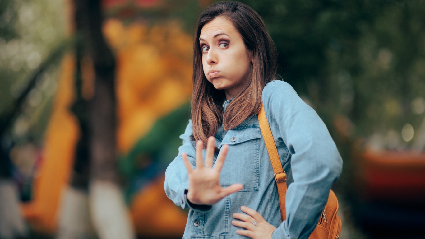 Women saying no for Personal Space.