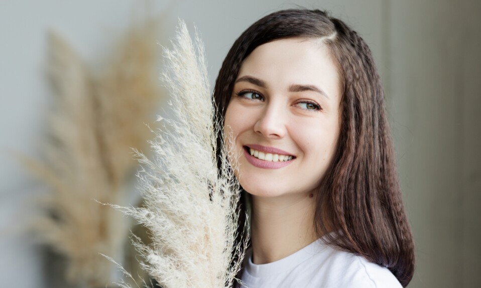 Women smiling.